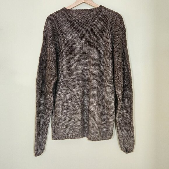 Banana Republic Linen Sweater Mens M Brown Ombre LS Crewneck Sustainable Neutral - Picture 14 of 14